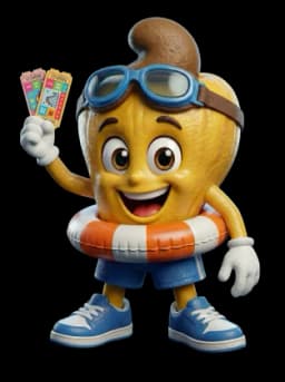 Caju segurando ingressos